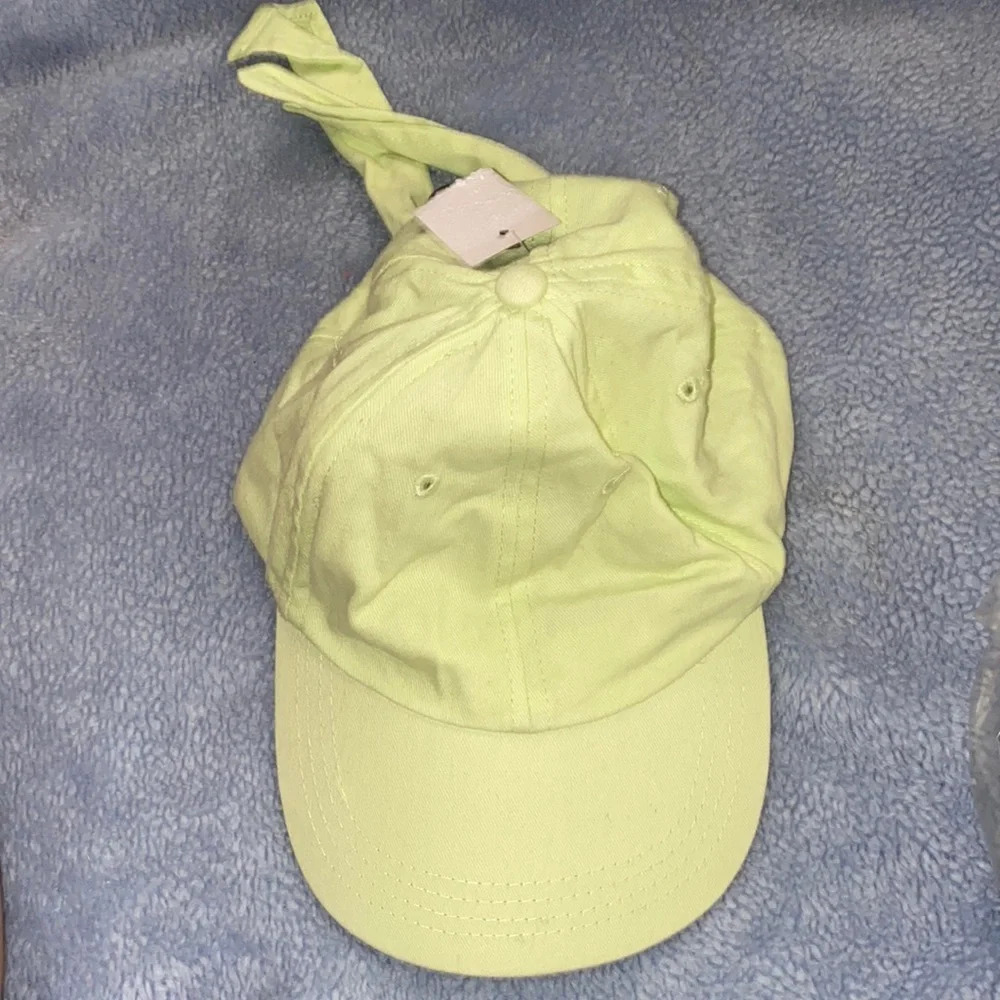 Pastel Green Cap Hat With Back Bow Tie